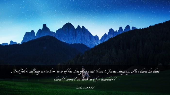 Picture 03 - Luke 7:19 KJV Desktop Wallpaper - And John calling unto him two of his disciples - Desktop Bible Verse Wallpaper
