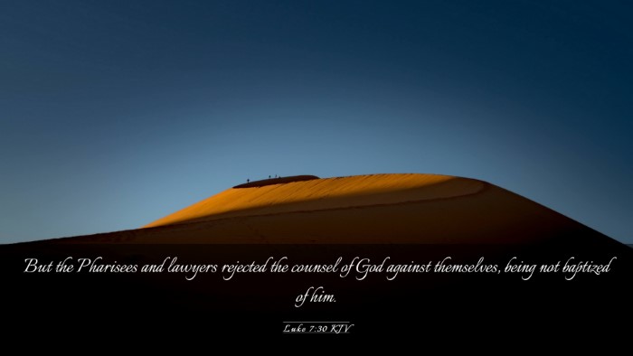 Picture 03 - Luke 7:30 KJV Desktop Wallpaper - But the Pharisees and lawyers rejected the - Desktop Bible Verse Wallpaper