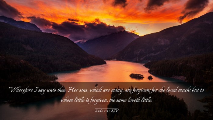Picture 03 - Luke 7:47 KJV Desktop Wallpaper - Wherefore I say unto thee, Her sins, which are - Desktop Bible Verse Wallpaper