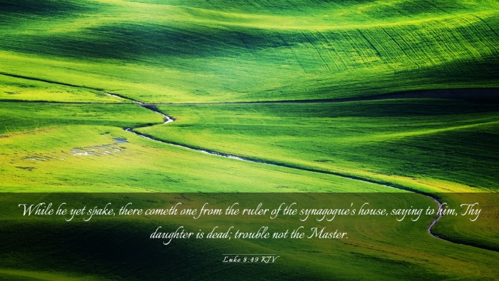Picture 03 - Luke 8:49 KJV Desktop Wallpaper - While he yet spake, there cometh one from the - Desktop Bible Verse Wallpaper