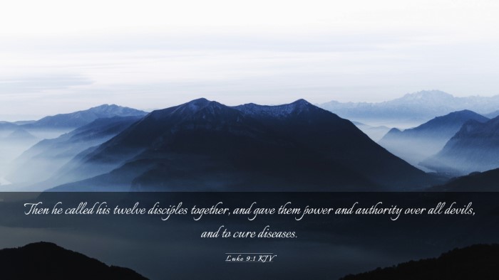 Picture 03 - Luke 9:1 KJV Desktop Wallpaper - Then he called his twelve disciples together, and - Desktop Bible Verse Wallpaper