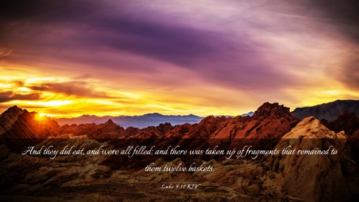 Picture 03 - Luke 9:17 KJV Desktop Wallpaper - And they did eat, and were all filled: and there - Desktop Bible Verse Wallpaper