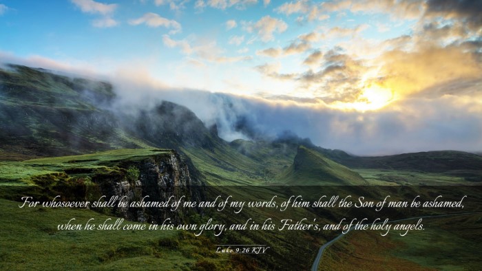 Picture 03 - Luke 9:26 KJV Desktop Wallpaper - For whosoever shall be ashamed of me and of my - Desktop Bible Verse Wallpaper