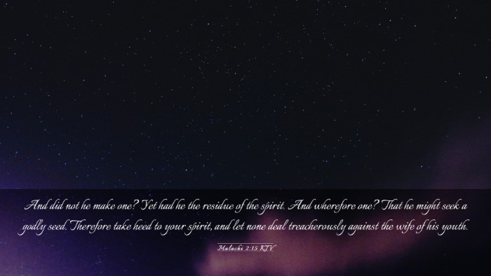 Picture 03 - Malachi 2:15 KJV Desktop Wallpaper - And did not he make one? Yet had he the residue - Desktop Bible Verse Wallpaper