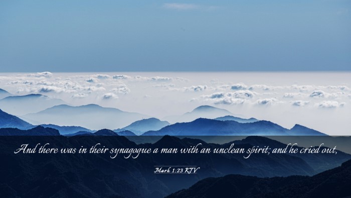 Picture 03 - Mark 1:23 KJV Desktop Wallpaper - And there was in their synagogue a man with an - Desktop Bible Verse Wallpaper
