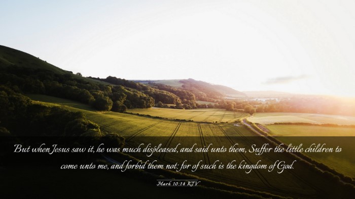 Picture 03 - Mark 10:14 KJV Desktop Wallpaper - But when Jesus saw it, he was much displeased, - Desktop Bible Verse Wallpaper