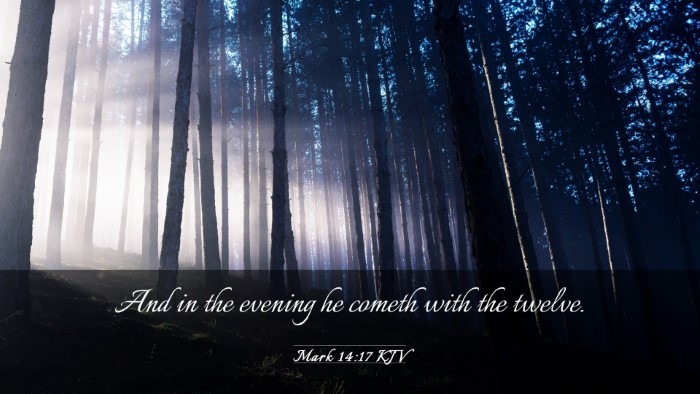 Picture 03 - Mark 14:17 KJV Desktop Wallpaper - And in the evening he cometh with the - Desktop Bible Verse Wallpaper