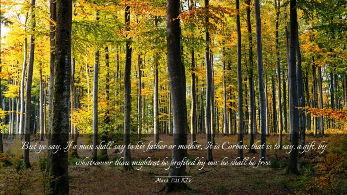 Picture 03 - Mark 7:11 KJV Desktop Wallpaper - But ye say, If a man shall say to his father or - Desktop Bible Verse Wallpaper