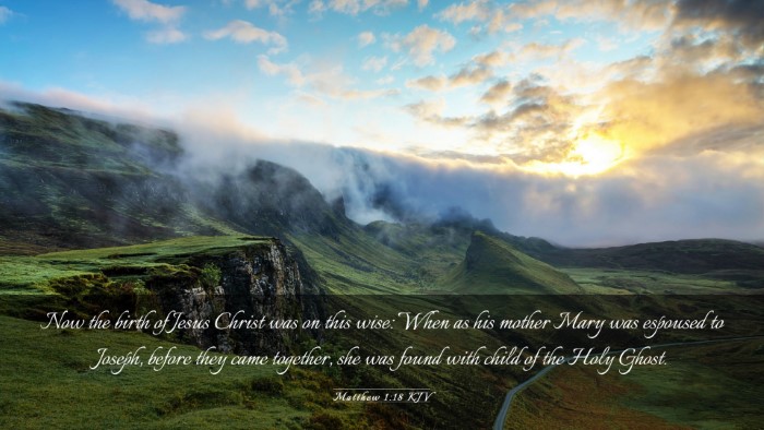 Picture 03 - Matthew 1:18 KJV Desktop Wallpaper - Now the birth of Jesus Christ was on this wise: - Desktop Bible Verse Wallpaper