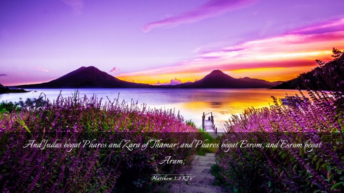 Picture 03 - Matthew 1:3 KJV Desktop Wallpaper - And Judas begat Phares and Zara of Thamar; and - Desktop Bible Verse Wallpaper