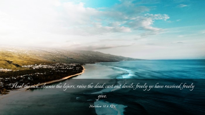 Picture 03 - Matthew 10:8 KJV Desktop Wallpaper - Heal the sick, cleanse the lepers, raise the - Desktop Bible Verse Wallpaper