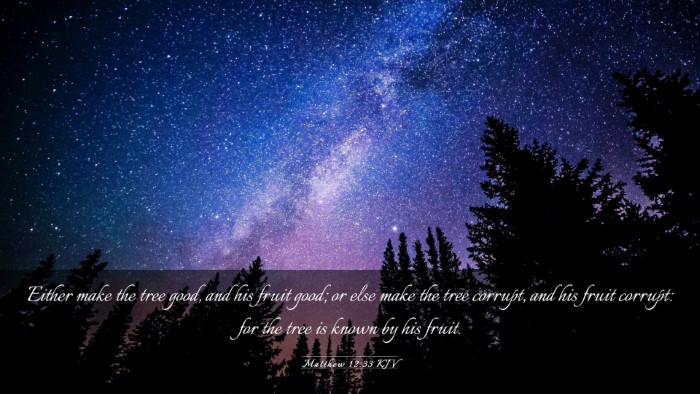 Picture 03 - Matthew 12:33 KJV Desktop Wallpaper - Either make the tree good, and his fruit good; or - Desktop Bible Verse Wallpaper