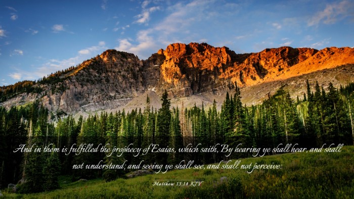 Picture 03 - Matthew 13:14 KJV Desktop Wallpaper - And in them is fulfilled the prophecy of Esaias, - Desktop Bible Verse Wallpaper