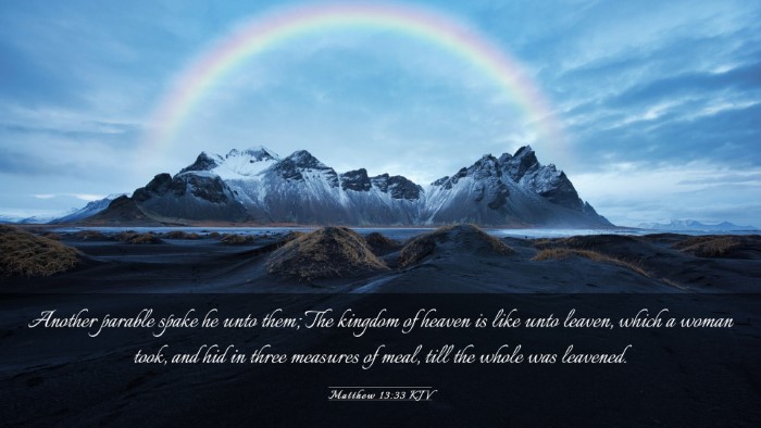 Picture 03 - Matthew 13:33 KJV Desktop Wallpaper - Another parable spake he unto them; The kingdom - Desktop Bible Verse Wallpaper