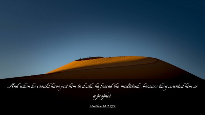 Picture 03 - Matthew 14:5 KJV Desktop Wallpaper - And when he would have put him to death, he - Desktop Bible Verse Wallpaper