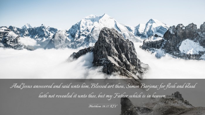 Picture 03 - Matthew 16:17 KJV Desktop Wallpaper - And Jesus answered and said unto him, Blessed art - Desktop Bible Verse Wallpaper