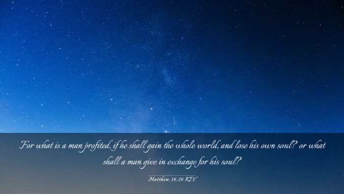 Picture 03 - Matthew 16:26 KJV Desktop Wallpaper - For what is a man profited, if he shall gain the - Desktop Bible Verse Wallpaper