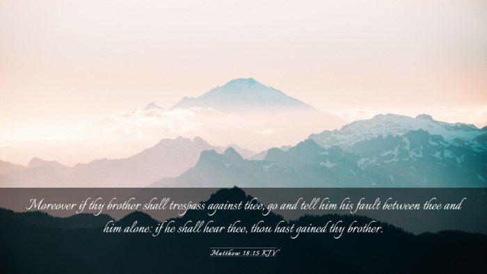 Picture 03 - Matthew 18:15 KJV Desktop Wallpaper - Moreover if thy brother shall trespass against - Desktop Bible Verse Wallpaper
