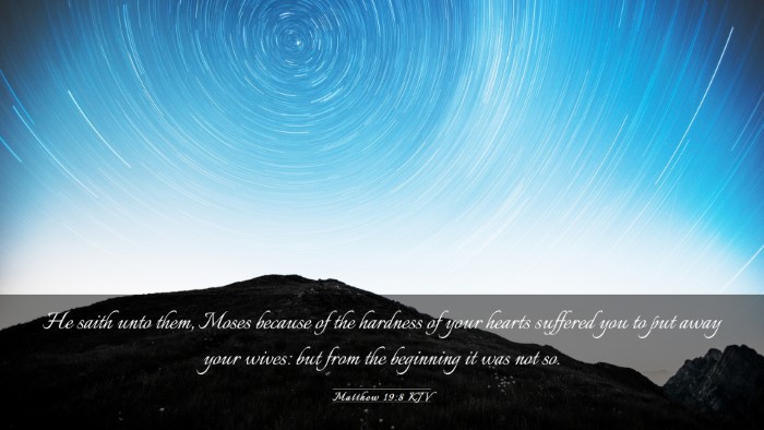 Picture 03 - Matthew 19:8 KJV Desktop Wallpaper - He saith unto them, Moses because of the hardness - Desktop Bible Verse Wallpaper