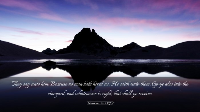 Picture 03 - Matthew 20:7 KJV Desktop Wallpaper - They say unto him, Because no man hath hired us. - Desktop Bible Verse Wallpaper