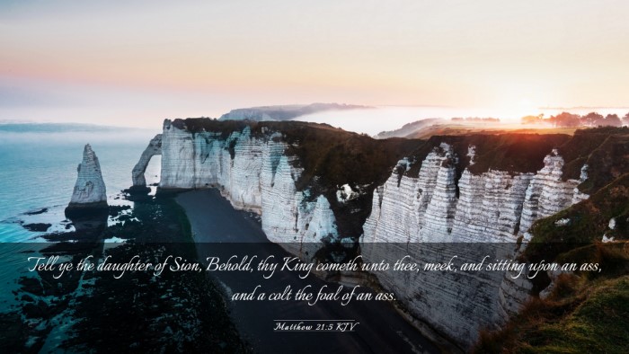 Picture 03 - Matthew 21:5 KJV Desktop Wallpaper - Tell ye the daughter of Sion, Behold, thy King - Desktop Bible Verse Wallpaper
