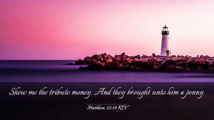 Picture 03 - Matthew 22:19 KJV Desktop Wallpaper - Shew me the tribute money. And they brought unto - Desktop Bible Verse Wallpaper