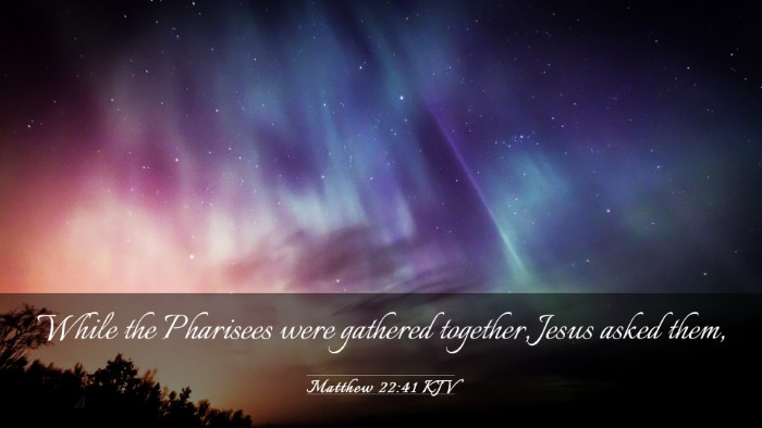 Picture 03 - Matthew 22:41 KJV Desktop Wallpaper - While the Pharisees were gathered together, Jesus - Desktop Bible Verse Wallpaper