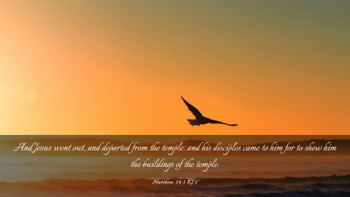 Picture 03 - Matthew 24:1 KJV Desktop Wallpaper - And Jesus went out, and departed from the temple: - Desktop Bible Verse Wallpaper