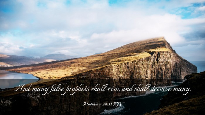 Picture 03 - Matthew 24:11 KJV Desktop Wallpaper - And many false prophets shall rise, and shall - Desktop Bible Verse Wallpaper