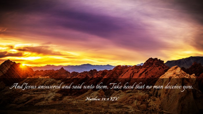 Picture 03 - Matthew 24:4 KJV Desktop Wallpaper - And Jesus answered and said unto them, Take heed - Desktop Bible Verse Wallpaper