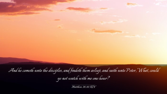 Picture 03 - Matthew 26:40 KJV Desktop Wallpaper - And he cometh unto the disciples, and findeth - Desktop Bible Verse Wallpaper