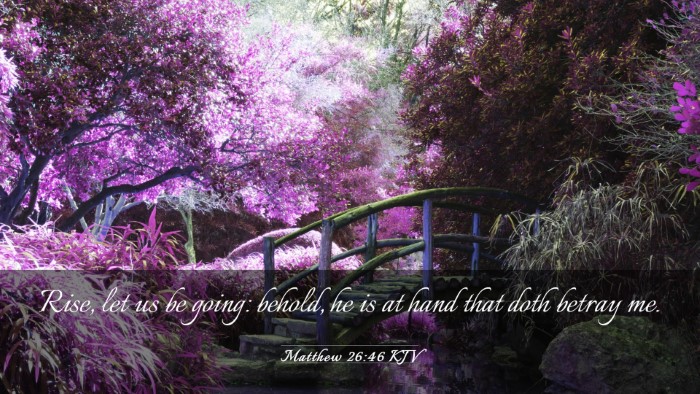 Picture 03 - Matthew 26:46 KJV Desktop Wallpaper - Rise, let us be going: behold, he is at hand that - Desktop Bible Verse Wallpaper