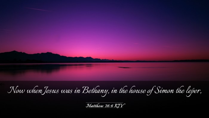Picture 03 - Matthew 26:6 KJV Desktop Wallpaper - Now when Jesus was in Bethany, in the house of - Desktop Bible Verse Wallpaper