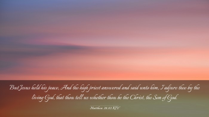Picture 03 - Matthew 26:63 KJV Desktop Wallpaper - But Jesus held his peace, And the high priest - Desktop Bible Verse Wallpaper