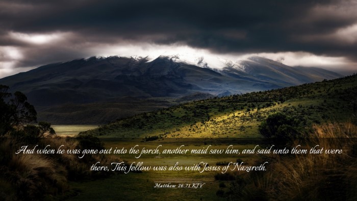 Picture 03 - Matthew 26:71 KJV Desktop Wallpaper - And when he was gone out into the porch, another - Desktop Bible Verse Wallpaper