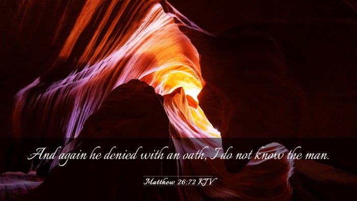 Picture 03 - Matthew 26:72 KJV Desktop Wallpaper - And again he denied with an oath, I do not know - Desktop Bible Verse Wallpaper