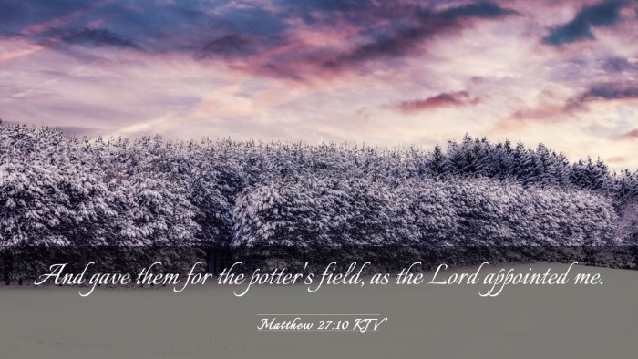 Picture 03 - Matthew 27:10 KJV Desktop Wallpaper - And gave them for the potter's field, as the Lord - Desktop Bible Verse Wallpaper