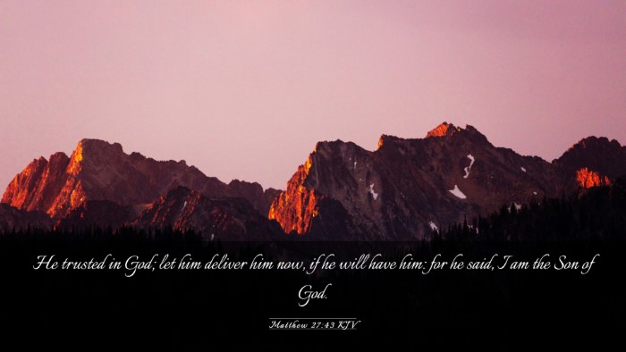 Picture 03 - Matthew 27:43 KJV Desktop Wallpaper - He trusted in God; let him deliver him now, if he - Desktop Bible Verse Wallpaper