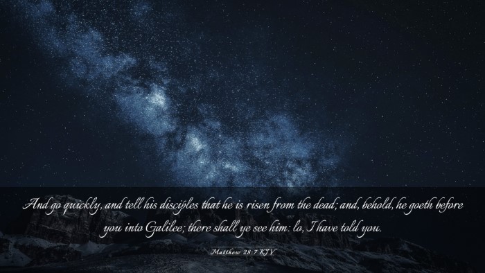 Picture 03 - Matthew 28:7 KJV Desktop Wallpaper - And go quickly, and tell his disciples that he is - Desktop Bible Verse Wallpaper