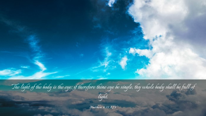 Picture 03 - Matthew 6:22 KJV Desktop Wallpaper - The light of the body is the eye: if therefore - Desktop Bible Verse Wallpaper