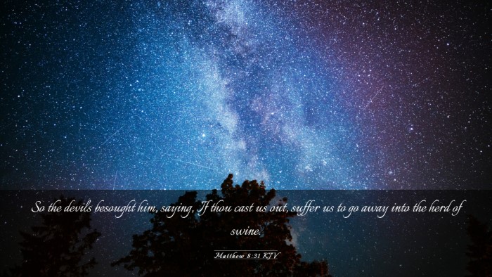 Picture 03 - Matthew 8:31 KJV Desktop Wallpaper - So the devils besought him, saying, If thou cast - Desktop Bible Verse Wallpaper