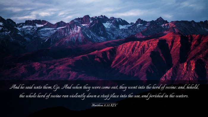 Picture 03 - Matthew 8:32 KJV Desktop Wallpaper - And he said unto them, Go. And when they were - Desktop Bible Verse Wallpaper