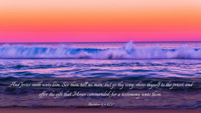 Picture 03 - Matthew 8:4 KJV Desktop Wallpaper - And Jesus saith unto him, See thou tell no man; - Desktop Bible Verse Wallpaper