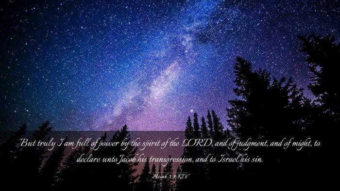 Picture 03 - Micah 3:8 KJV Desktop Wallpaper - But truly I am full of power by the spirit of the - Desktop Bible Verse Wallpaper