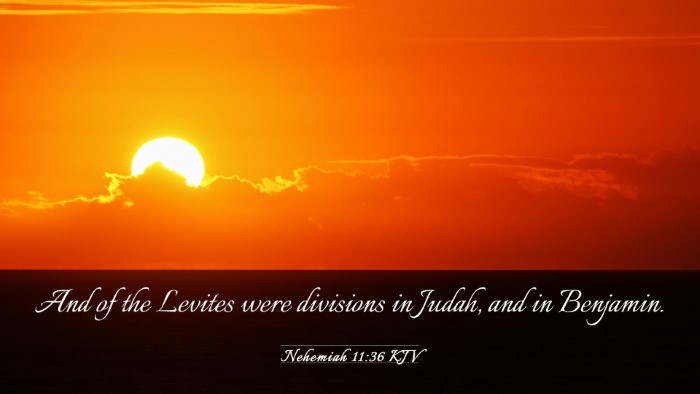 Picture 03 - Nehemiah 11:36 KJV Desktop Wallpaper - And of the Levites were divisions in Judah, and - Desktop Bible Verse Wallpaper