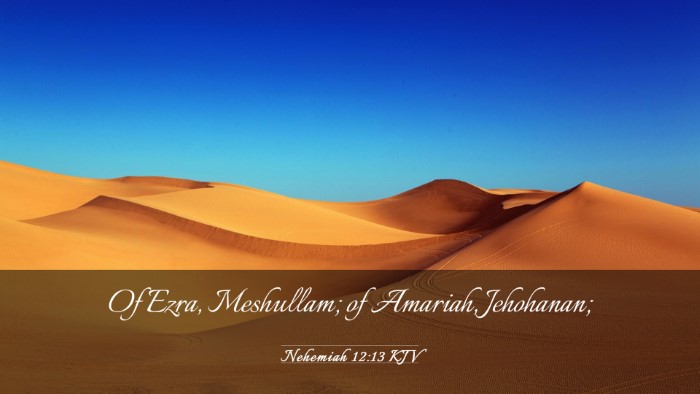 Picture 03 - Nehemiah 12:13 KJV Desktop Wallpaper - Of Ezra, Meshullam; of Amariah, - Desktop Bible Verse Wallpaper