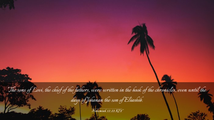 Picture 03 - Nehemiah 12:23 KJV Desktop Wallpaper - The sons of Levi, the chief of the fathers, were - Desktop Bible Verse Wallpaper