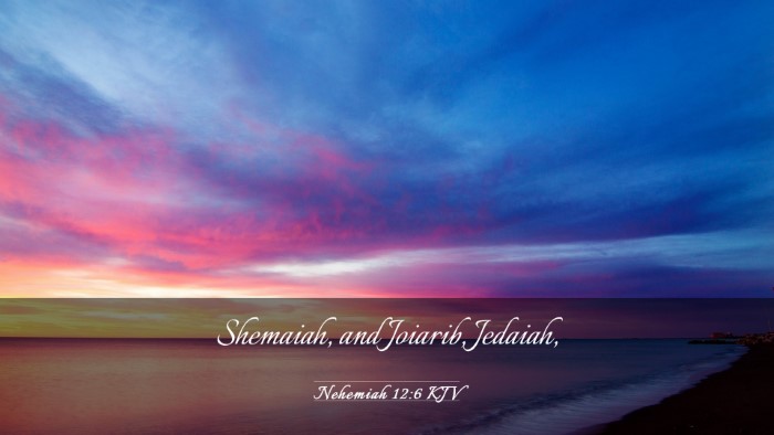 Picture 03 - Nehemiah 12:6 KJV Desktop Wallpaper - Shemaiah, and Joiarib, - Desktop Bible Verse Wallpaper
