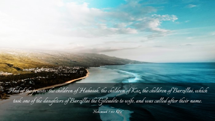 Picture 03 - Nehemiah 7:63 KJV Desktop Wallpaper - And of the priests: the children of Habaiah, the - Desktop Bible Verse Wallpaper