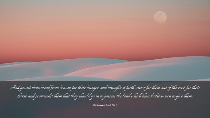 Picture 03 - Nehemiah 9:15 KJV Desktop Wallpaper - And gavest them bread from heaven for their - Desktop Bible Verse Wallpaper